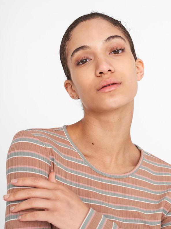 Noisy May Maglietta marrone a righe Noisy May Stevie