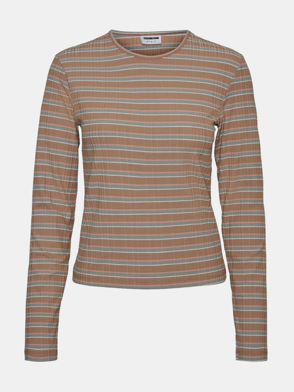 Noisy May Maglietta marrone a righe Noisy May Stevie