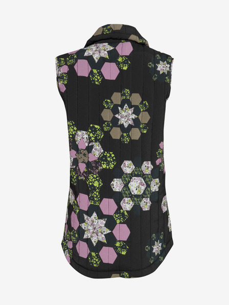 ICHI Gilet nero da donna a fantasia con cravatta ICHI