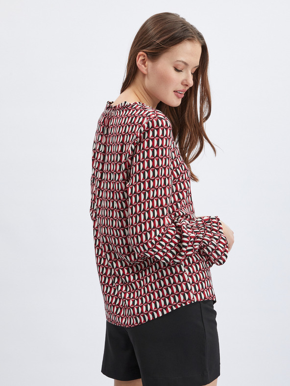 Orsay Camicetta da donna a fantasia bianca e rossa ORSAY