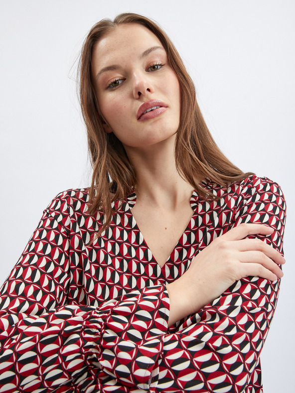 Orsay Camicetta da donna a fantasia bianca e rossa ORSAY