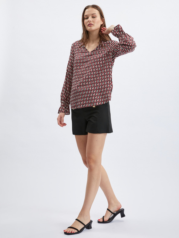 Orsay Camicetta da donna a fantasia bianca e rossa ORSAY