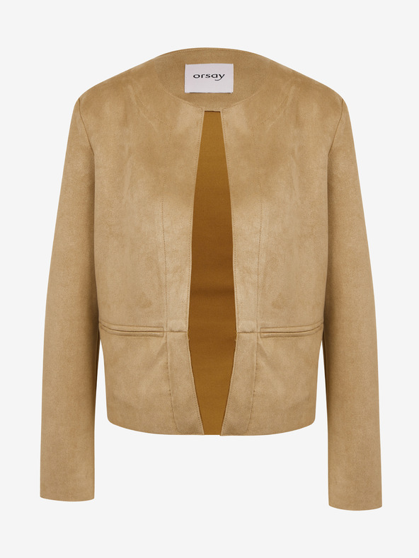 Orsay Giacca marrone chiaro da donna in pelle scamosciata ORSAY