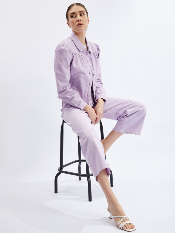 Orsay Giacca in denim viola chiaro da donna con maniche arricciate ORSAY