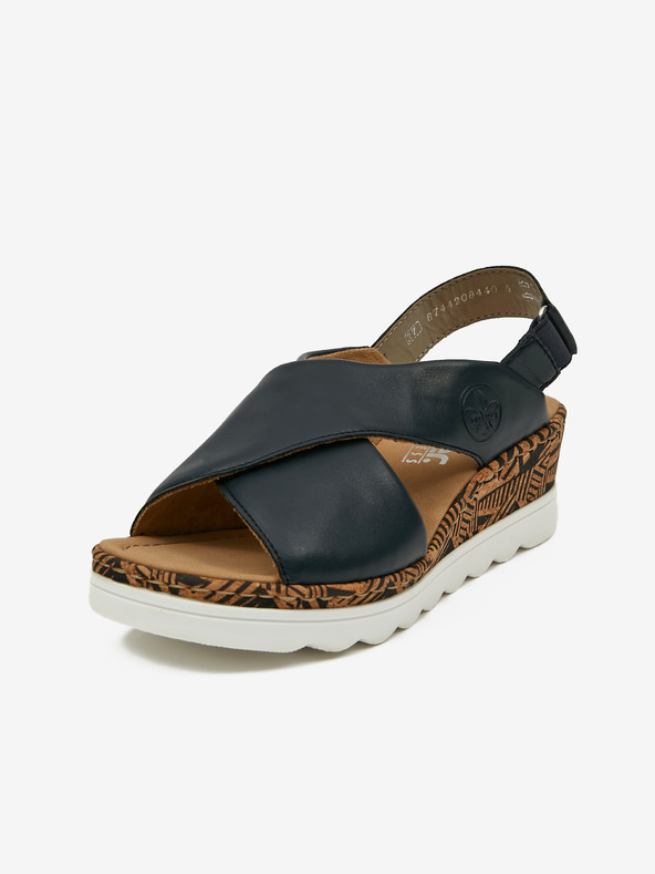 Rieker Sandali con zeppa da donna blu scuro Rieker
