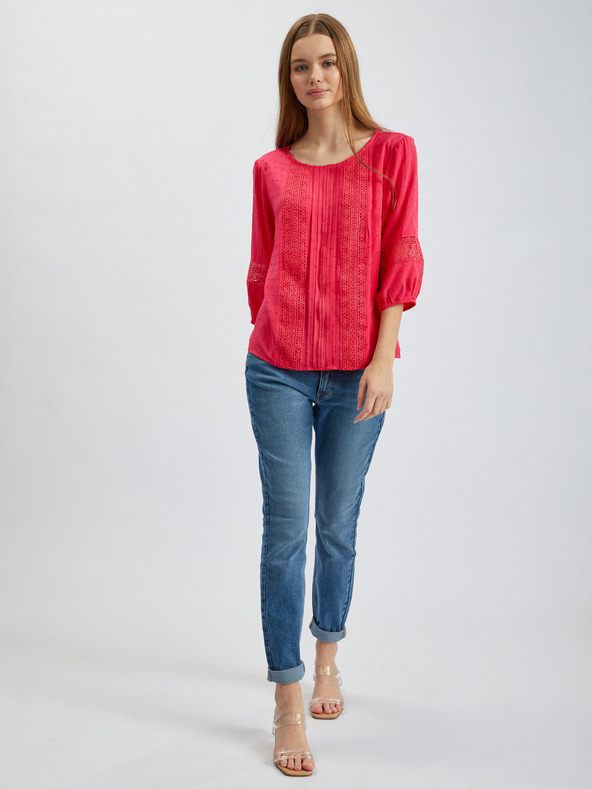 Orsay Camicetta da donna rosa scuro con pizzo ORSAY
