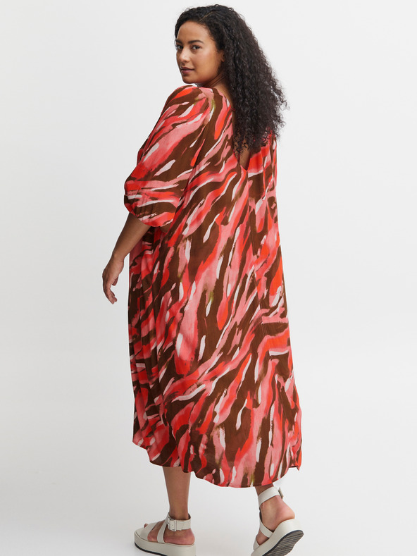 Fransa Maxi abito fantasia marrone e rosso da donna Fransa