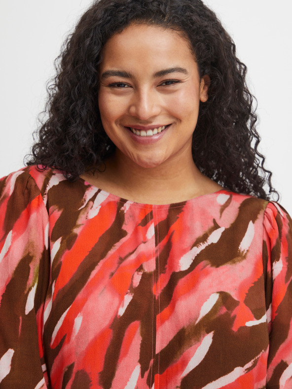 Fransa Maxi abito fantasia marrone e rosso da donna Fransa