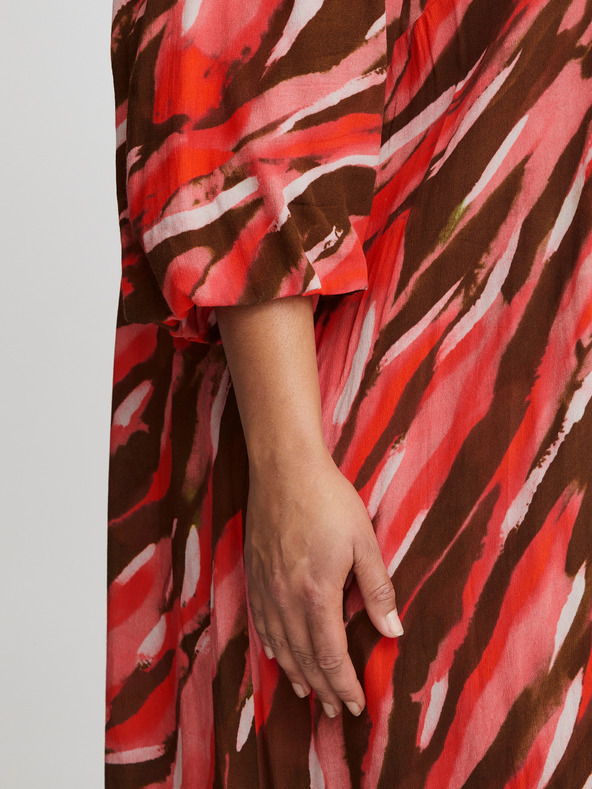 Fransa Maxi abito fantasia marrone e rosso da donna Fransa