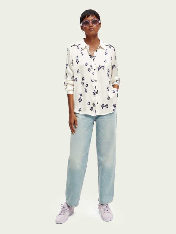 Scotch & Soda Jeans a gamba larga da donna blu chiaro Scotch & Soda