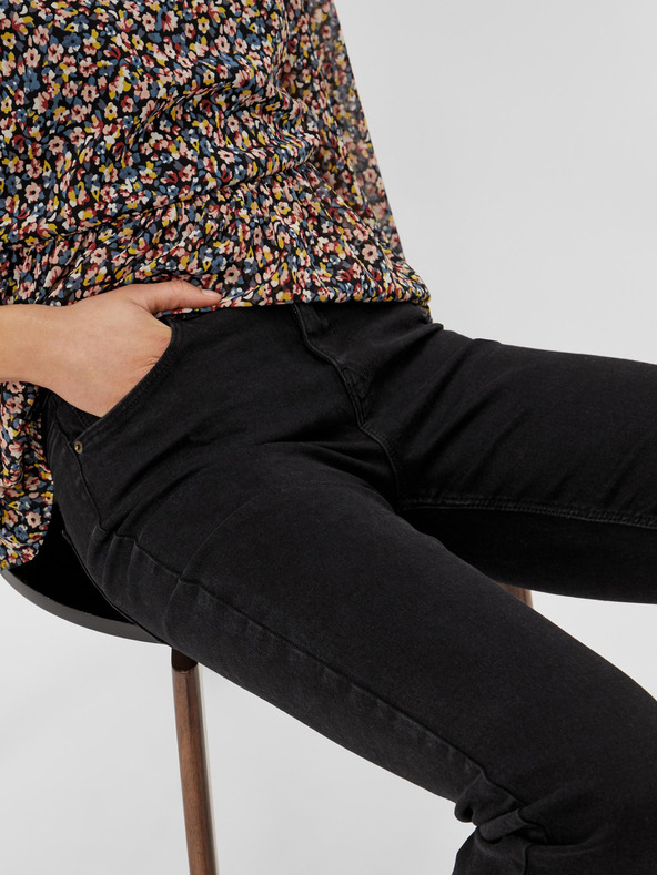 Pieces Jeans neri cropped straight fit Pieces Luna