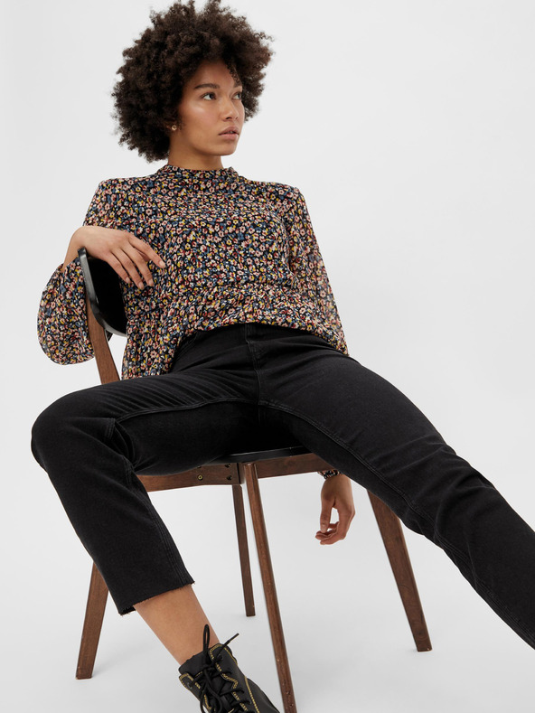 Pieces Jeans neri cropped straight fit Pieces Luna