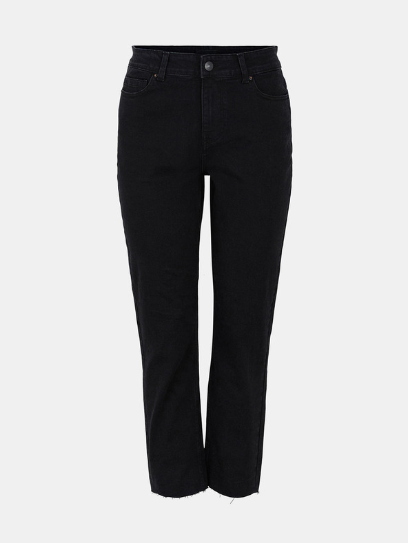 Pieces Jeans neri cropped straight fit Pieces Luna