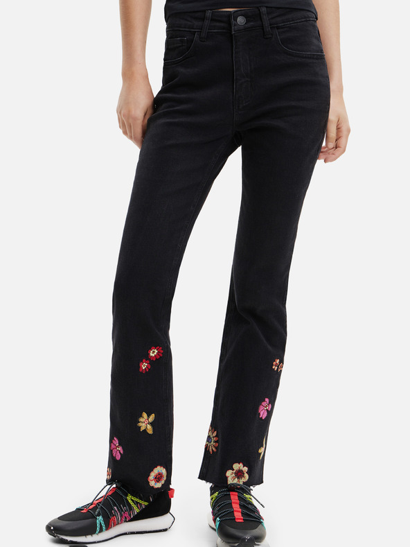 Desigual Jeans neri da donna a fantasia floreale Desigual Nicole