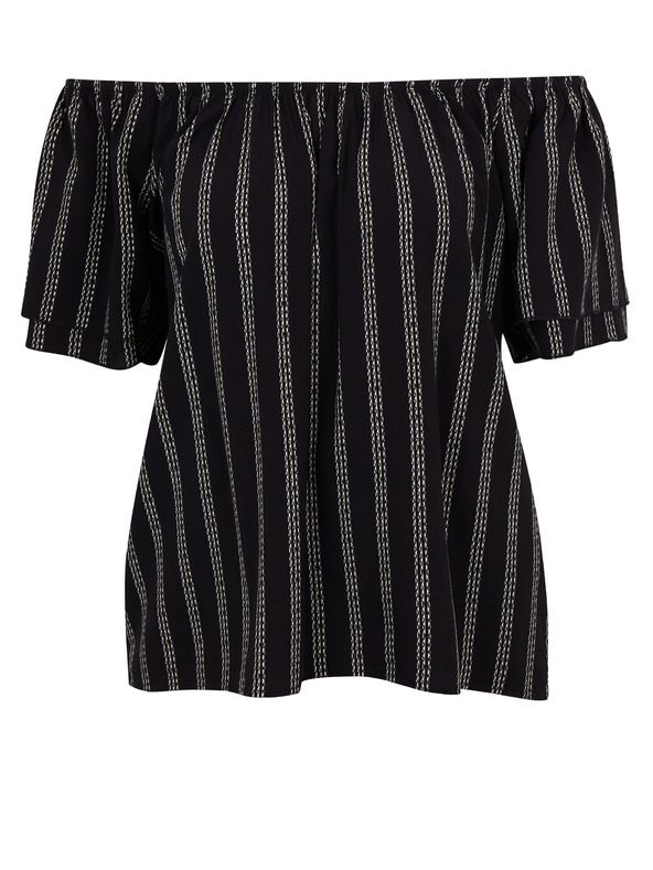 Orsay Camicetta nera da donna a righe ORSAY