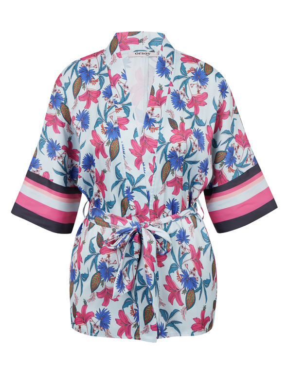 Orsay Kimono floreale da donna azzurro ORSAY