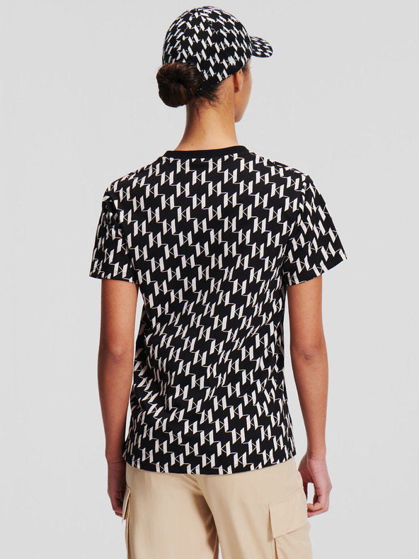 Karl Lagerfeld Maglietta KARL LAGERFELD Monogram bianca e nera da donna