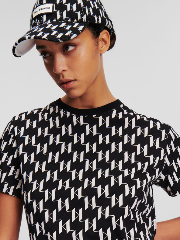 Karl Lagerfeld Maglietta KARL LAGERFELD Monogram bianca e nera da donna
