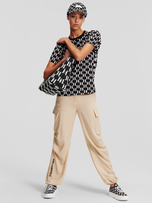 Karl Lagerfeld Maglietta KARL LAGERFELD Monogram bianca e nera da donna