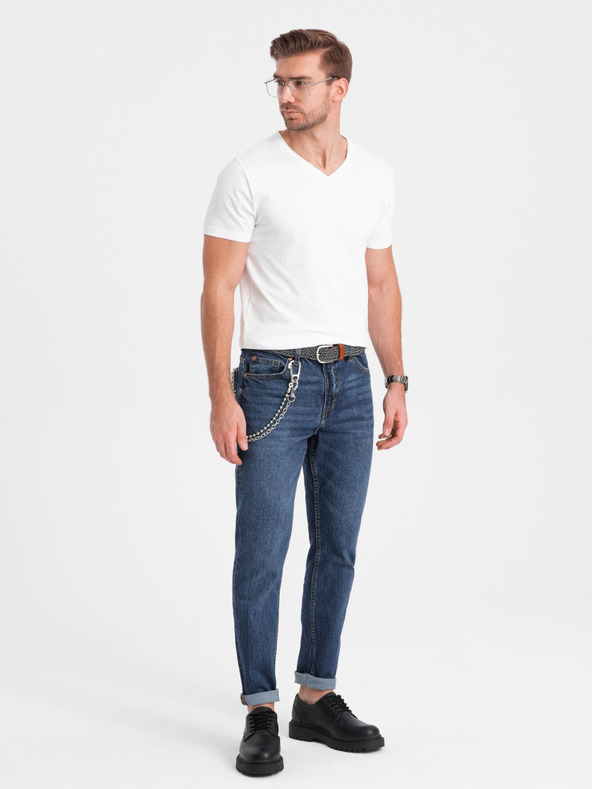 Ombre Clothing Maglietta bianca da uomo con scollo a V Ombre Clothing