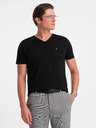 Ombre Clothing T-shirt nera da uomo con scollo a V Ombre Clothing
