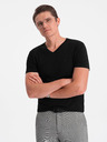 Ombre Clothing T-shirt nera da uomo con scollo a V Ombre Clothing