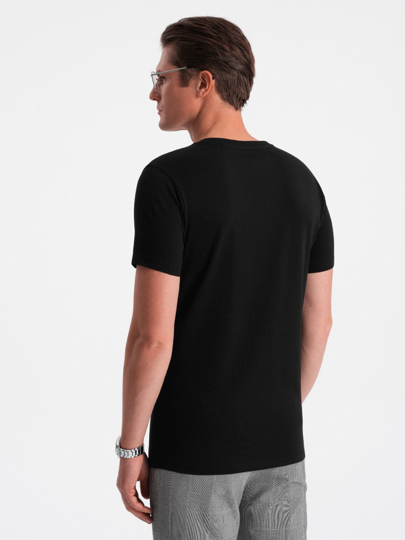 Ombre Clothing T-shirt nera da uomo con scollo a V Ombre Clothing