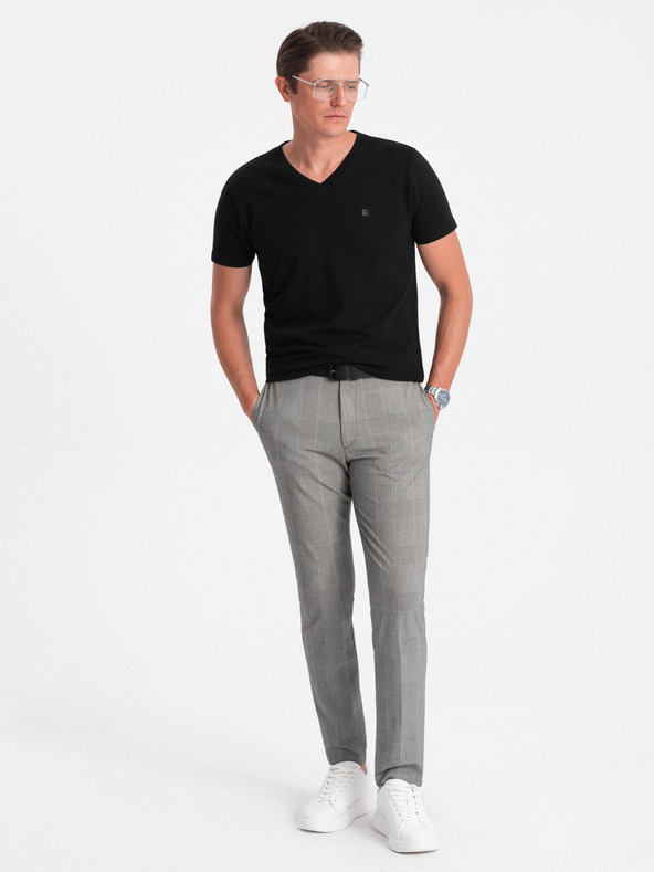 Ombre Clothing T-shirt nera da uomo con scollo a V Ombre Clothing