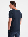 Ombre Clothing T-shirt uomo blu scuro con scollo a V Ombre Clothing
