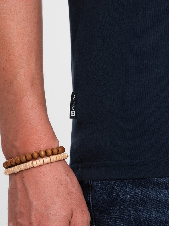 Ombre Clothing T-shirt uomo blu scuro con scollo a V Ombre Clothing