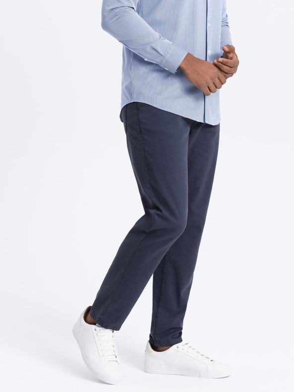 Ombre Clothing Pantaloni chino blu scuro da uomo Abbigliamento Ombre