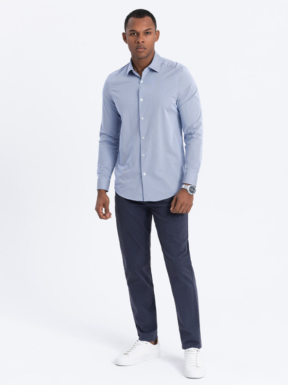 Ombre Clothing Pantaloni chino blu scuro da uomo Abbigliamento Ombre