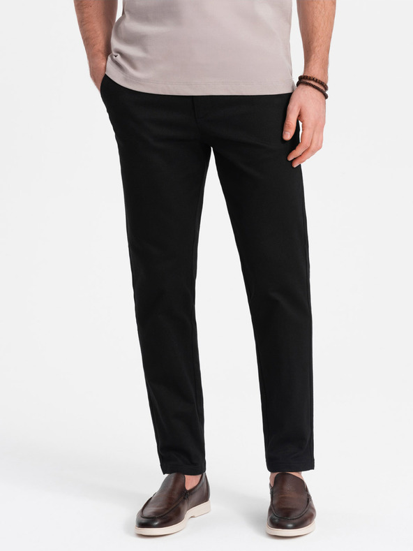Ombre Clothing Pantaloni chino neri da uomo Ombre Clothing