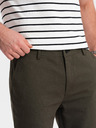 Ombre Clothing Pantaloni chino da uomo color kaki Ombre Clothing