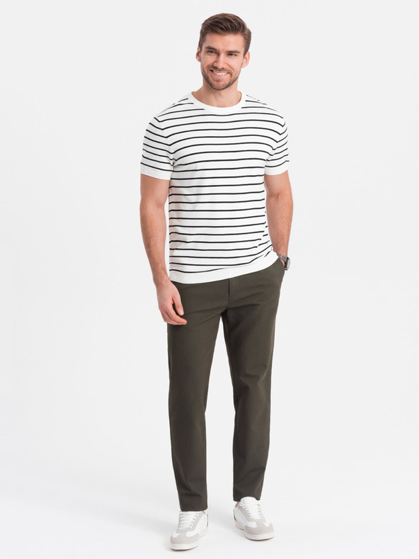 Ombre Clothing Pantaloni chino da uomo color kaki Ombre Clothing