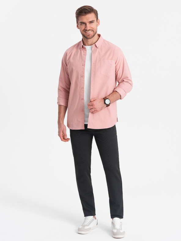 Ombre Clothing Pantaloni chino grigio scuro da uomo Ombre Clothing