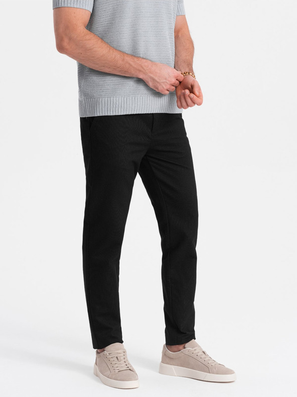 Ombre Clothing Pantaloni chino neri da uomo Ombre Clothing
