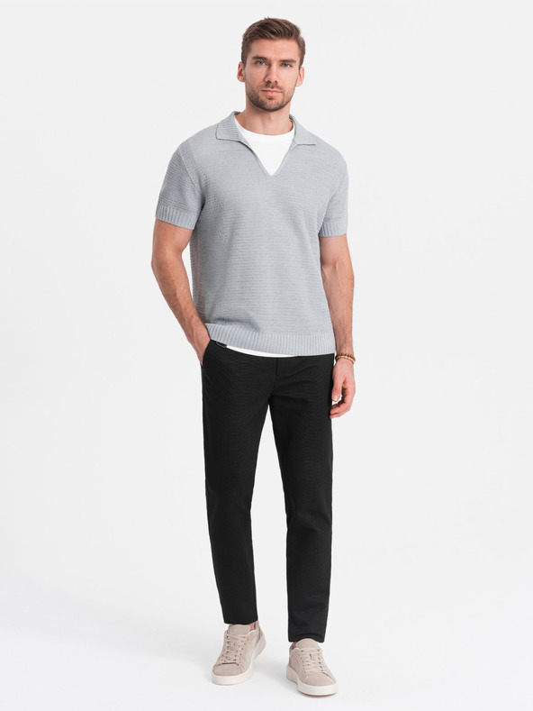 Ombre Clothing Pantaloni chino neri da uomo Ombre Clothing