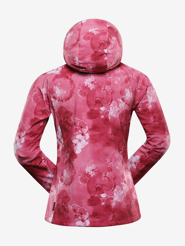 ALPINE PRO Giacca softshell rossa da donna a fantasia ALPINE PRO HOORA