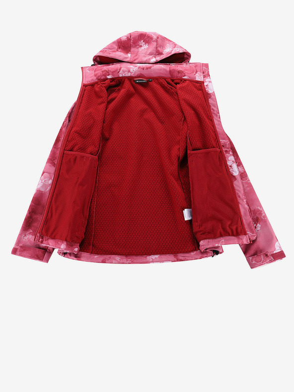 ALPINE PRO Giacca softshell rossa da donna a fantasia ALPINE PRO HOORA