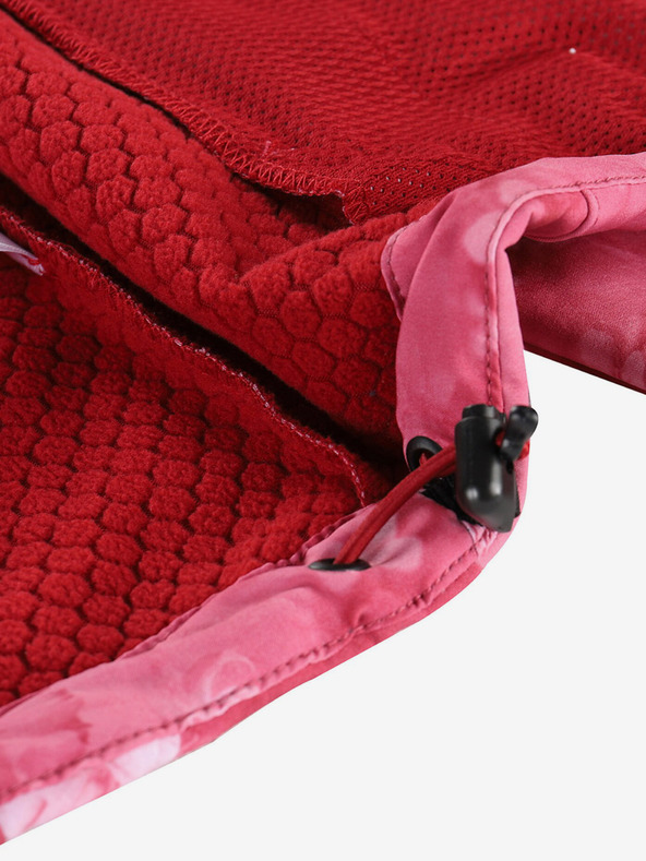 ALPINE PRO Giacca softshell rossa da donna a fantasia ALPINE PRO HOORA