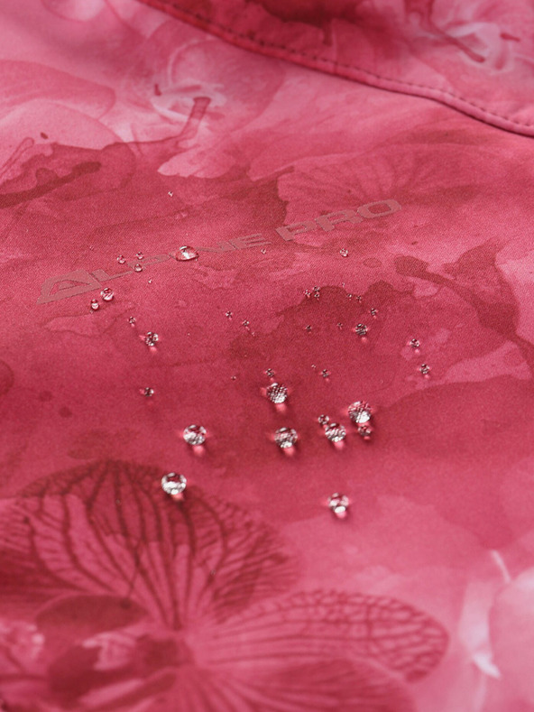 ALPINE PRO Giacca softshell rossa da donna a fantasia ALPINE PRO HOORA