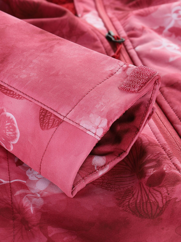 ALPINE PRO Giacca softshell rossa da donna a fantasia ALPINE PRO HOORA