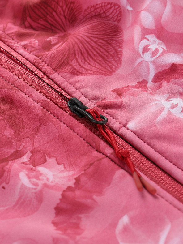 ALPINE PRO Giacca softshell rossa da donna a fantasia ALPINE PRO HOORA