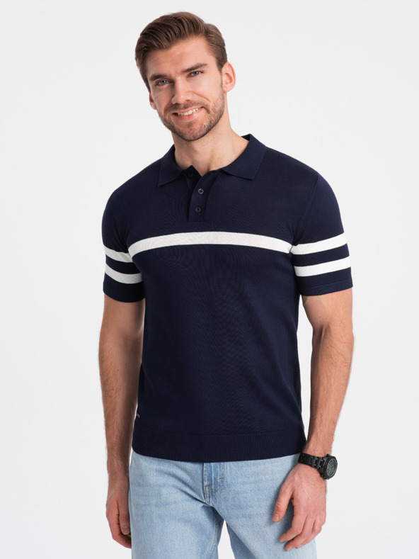 Ombre Clothing Polo blu scuro da uomo Ombre Clothing