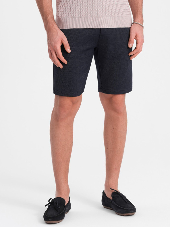 Ombre Clothing Pantaloncini da uomo blu scuro con tasche Ombre Clothing