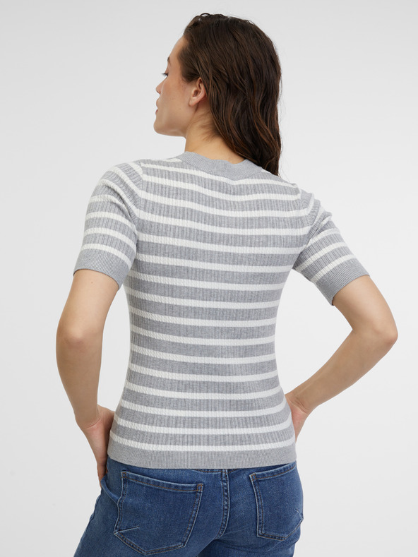 Orsay Top da donna a righe grigio chiaro ORSAY
