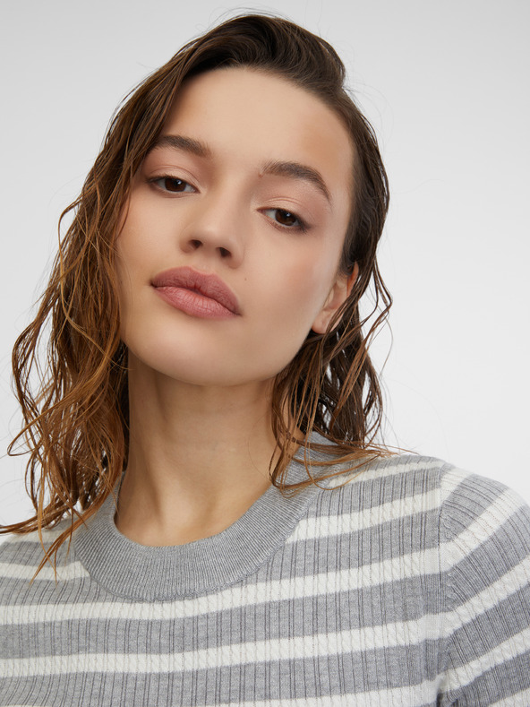 Orsay Top da donna a righe grigio chiaro ORSAY