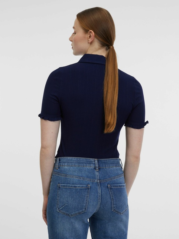 Orsay Polo a righe blu e crema da donna ORSAY