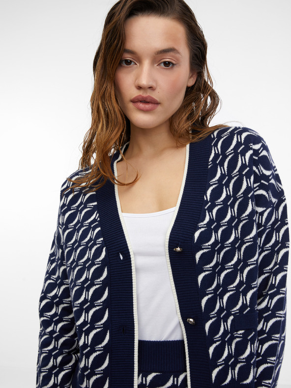 Orsay Cardigan da donna blu scuro a fantasia ORSAY